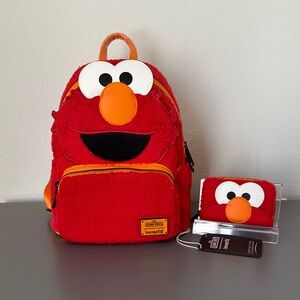 NWT Loungefly Sesame Street Elmo Cosplay Backpack & Wallet - SeaWorld Exclusive